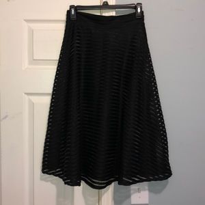 Black and sheer striped skirt